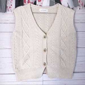 Yukixiaoshu Cable Knit Sweater Vest Cream SZ M/L